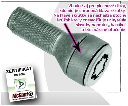 Bezpečnostné skrutky-matice McGARD